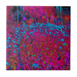 Azulejo De Cerâmica Jardim Magenta Psicodélico Púrpura Lily Flor