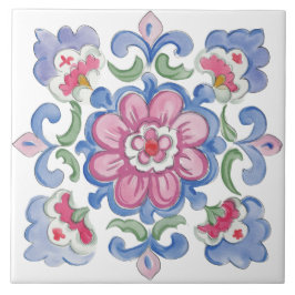 Azulejo De Cerâmica Jardim Popular Aquarela