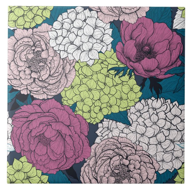 Azulejo De Cerâmica Jardim primavera (Frente)