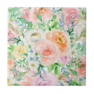 Azulejo De Cerâmica Jardim romântico Pastel