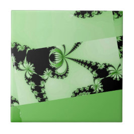 Azulejo De Cerâmica Jardim verde fractal