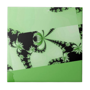 Azulejo De Cerâmica Jardim verde fractal
