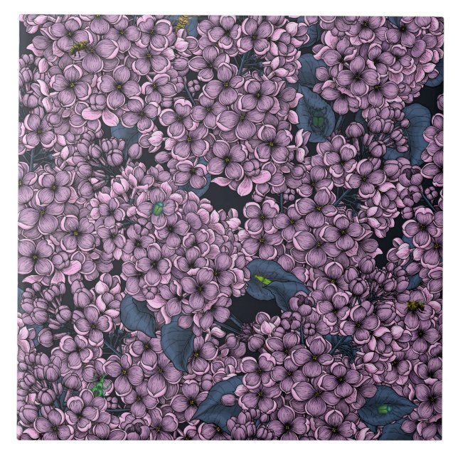 Azulejo De Cerâmica Jardim Violet Lilac (Frente)