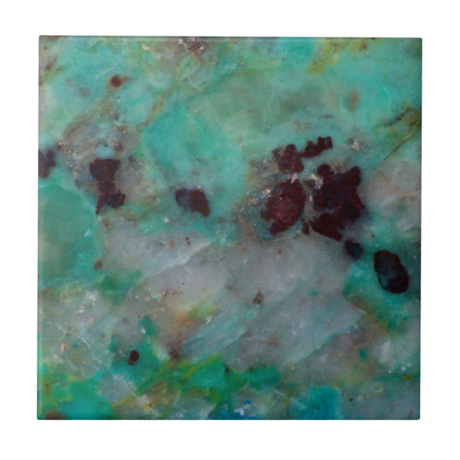 Azulejo De Cerâmica Jasper de Crisocola Azul (Frente)