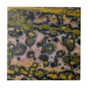 Azulejo De Cerâmica Jasper Oceano com manchas amarelas