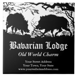 Azulejo De Cerâmica Javali bávaro Trivet feito sob encomenda alemão do