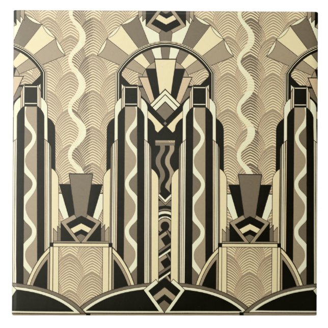 Azulejo De Cerâmica Jazz Age Deco (Frente)