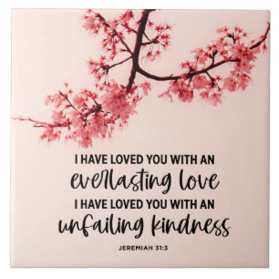 Azulejo De Cerâmica Jeremiah 31:3 Eu Te Amo Bíblia Verse