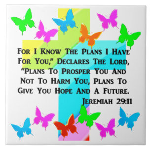 AZULEJO DE CERÂMICA  JEREMIAH INSPIRATIVO 29:11 CRISTÃO