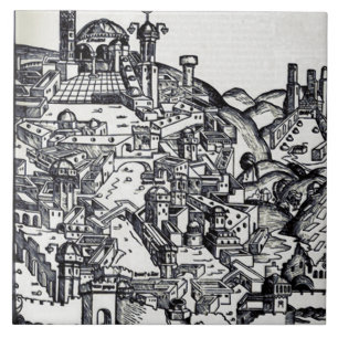 Azulejo De Cerâmica Jerusalém durante o reinado de Salomão