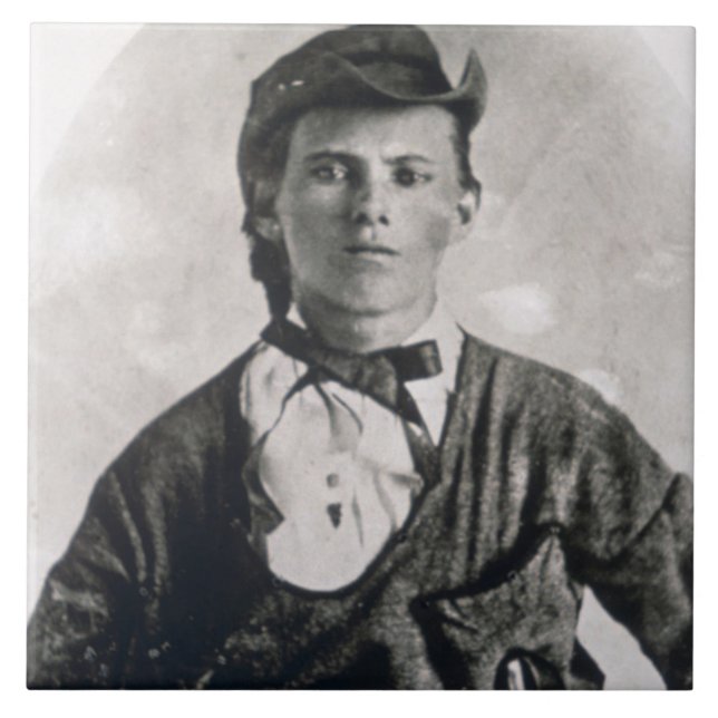 Azulejo De Cerâmica Jesse Woodson James (foto de b/w) (Frente)