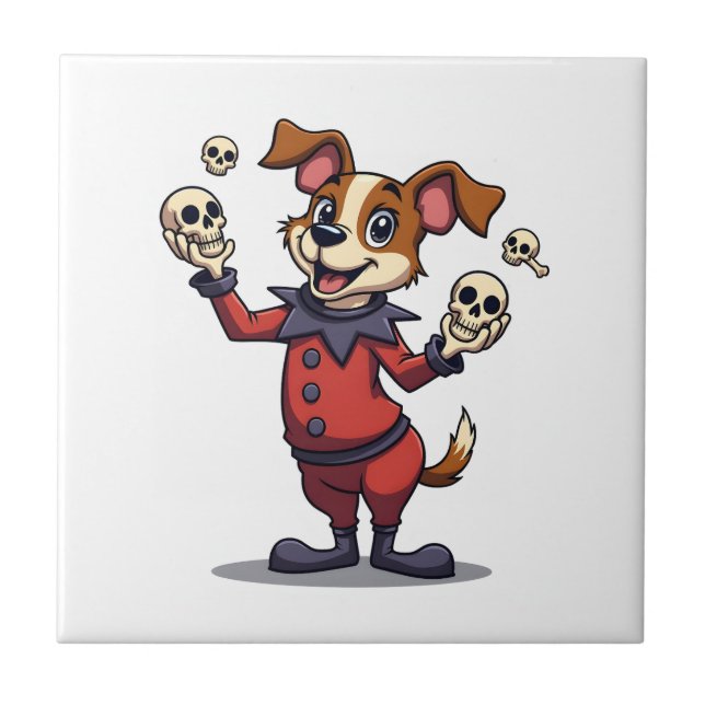 Azulejo De Cerâmica Jester Jack Russell (Frente)