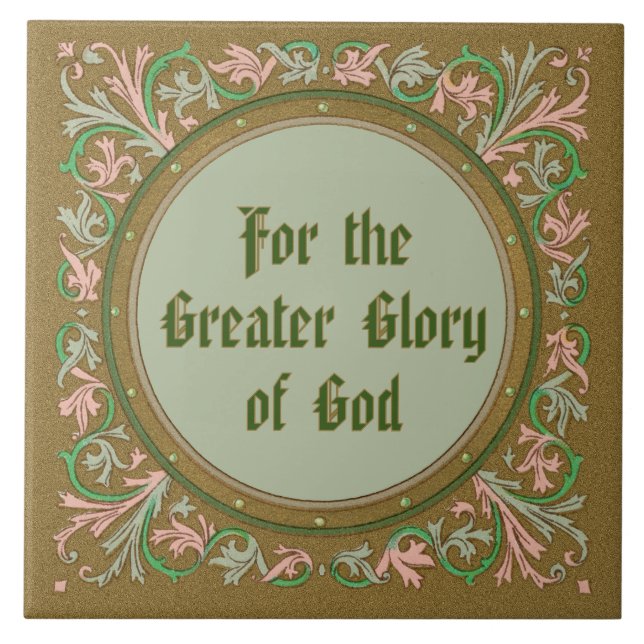 Azulejo De Cerâmica Jesuit Motto, pela Rua Ignatius Loyola (BK50; Ingl (Frente)