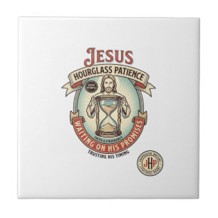 Azulejo De Cerâmica Jesus Ampulheta Paciência Jesus Ampulheta Paciênci