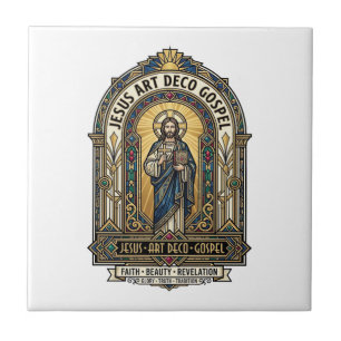 Azulejo De Cerâmica Jesus Art Deco Gospel Jesus Art Deco Fé Cristã