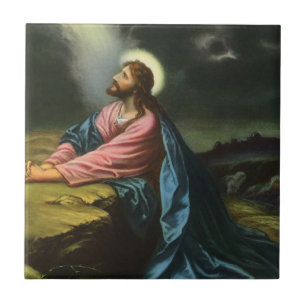 Azulejo De Cerâmica Jesus Cristo Antigo Rezando, Jardim do Getsêmani
