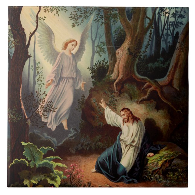 Azulejo De Cerâmica Jesus Cristo com anjo  (Frente)