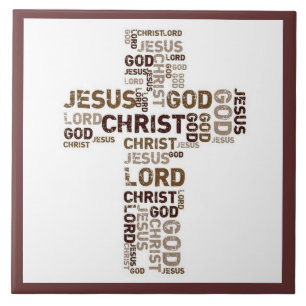 Azulejo De Cerâmica Jesus, cristo, deus, senhor, nuvem da palavra no