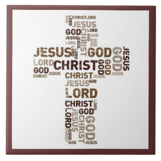 Azulejo De Cerâmica Jesus, cristo, deus, senhor, nuvem da palavra no