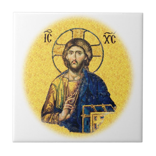 Azulejo De Cerâmica Jesus Cristo Pantocrator (Frente)