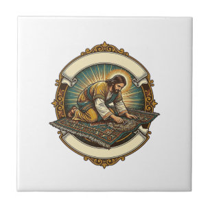 Azulejo De Cerâmica Jesus Derrubou Parafuso Minúsculo Carpete Grosso H