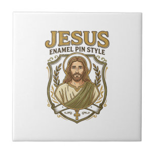 Azulejo De Cerâmica Jesus Enamel Pin Estilo Jesus Enamel Pin Cristão