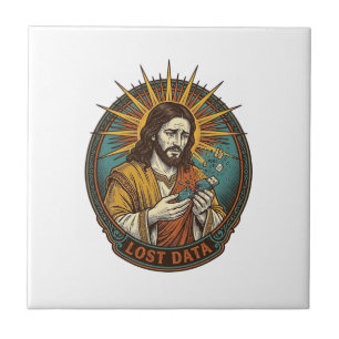 Azulejo De Cerâmica Jesus Esmagou Drive USB Flash Perda de Dados Humor