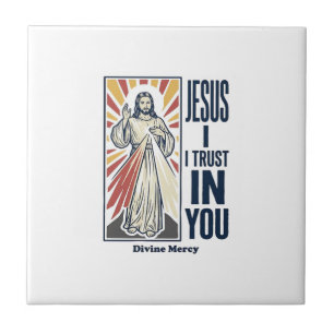 Azulejo De Cerâmica Jesus Eu Confio Em Você Camiseta Desenho Divina Mi