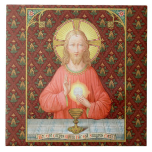 Azulejo De Cerâmica Jesus Institui a Sagrada Comunhão (SAU 045)