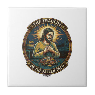 Azulejo De Cerâmica Jesus Largou Comida de Rua Tacos Tarde da Noite Bê