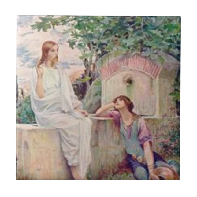 Azulejo De Cerâmica Jesus no poço (Frente)