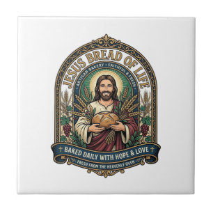 Azulejo De Cerâmica Jesus Pão Da Vida Jesus Pão Vida Padaria Cristo