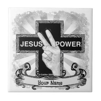Azulejo De Cerâmica Jesus Power Christian Cross