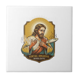 Azulejo De Cerâmica Jesus queimou o dedo ao tirar o prato do kit do mi