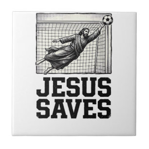 Azulejo De Cerâmica Jesus Salva Camisa de Gravura Vintage de Goleiro d