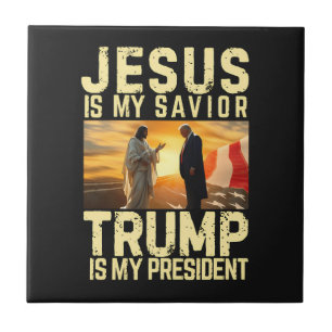 Azulejo De Cerâmica Jesus Trump - Jesus é meu Senhor Salvador