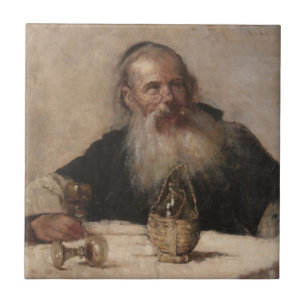 Azulejo De Cerâmica Jewish Man Bebendo Wine (por Olga Boznanska)