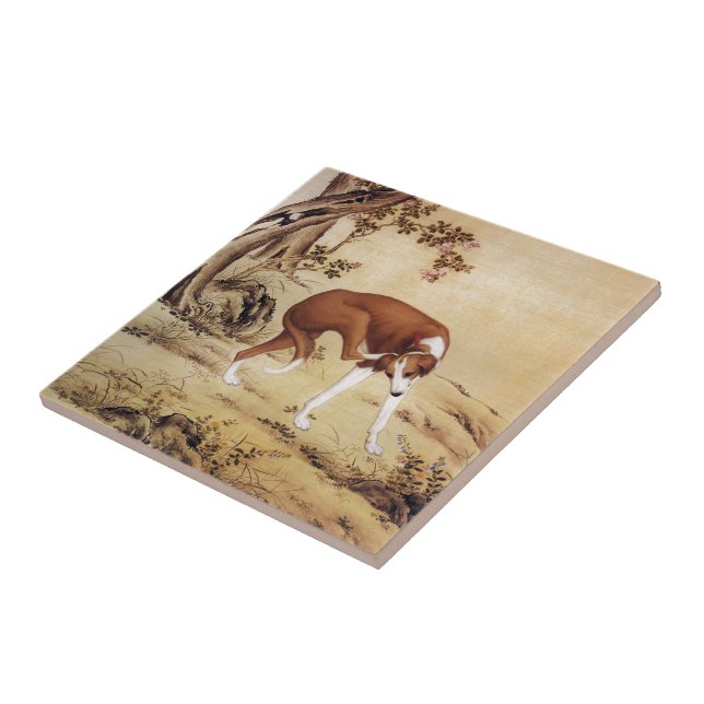 Azulejo De Cerâmica Jinchixian 金 翅 猃 ~ Greyhound ~ Giuseppe Castiglion (Lateral)