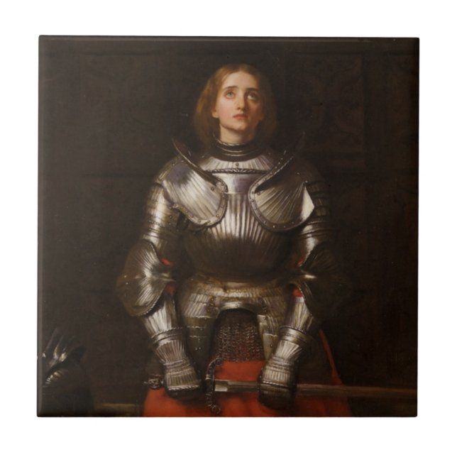 Azulejo De Cerâmica Joan of Arc (por John Everett Millais) (Frente)