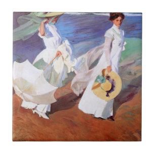 Azulejo De Cerâmica Joaquin Sorolla Women Walking Beach