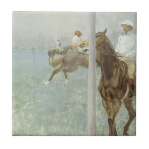 Azulejo De Cerâmica Jockeys Antes da Corrida por Edgar Degas
