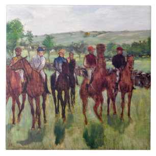 Azulejo De Cerâmica Jockeys e Race Horses, Edgar Degas