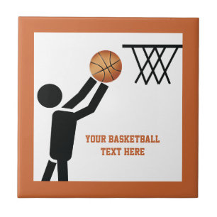 Azulejo De Cerâmica Jogador de basquete com bola personalizada