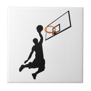 Azulejo De Cerâmica Jogador de Basquete Silhout Slam Dunk
