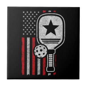 Azulejo De Cerâmica Jogador de Pickleball - Pickleball Americano - Pic