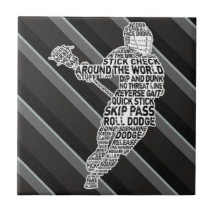 Azulejo De Cerâmica Jogador de Tipografia de Lacrosse
