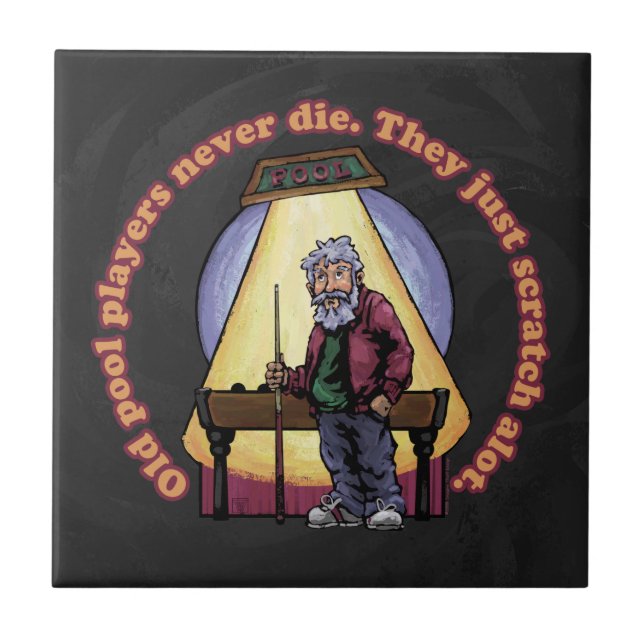 Azulejo De Cerâmica Jogadores antigos de Piscina (Frente)