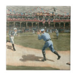 Azulejo De Cerâmica Jogo da Liga Nacional de Basebol de 1886<br><div class="desc">Pintura de um jogo de beisebol da Liga Nacional de 1886. Você pode praticamente cheirar amendoins,  pipoca e poeira do interior que emana dessa peça. Isso faria um excelente extra para sua casa!</div>