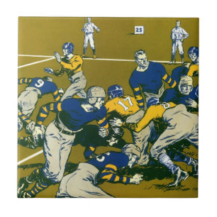Azulejo De Cerâmica Jogo de Futebol Esportivo Vintage, Times Dourado v