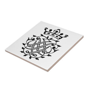 Azulejo De Cerâmica Johann Sebastian Bach Seal Crest Monograma Insigni
